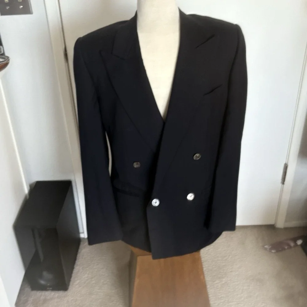 Ermenegildo Zegna Sport Coat Jacket Double Breasted Blue MENS SIZE 48 EU 38 US
